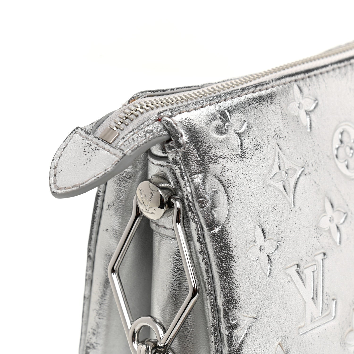Louis Vuitton Metallic Lambskin Embossed Monogram Coussin PM Silver 13 of 17