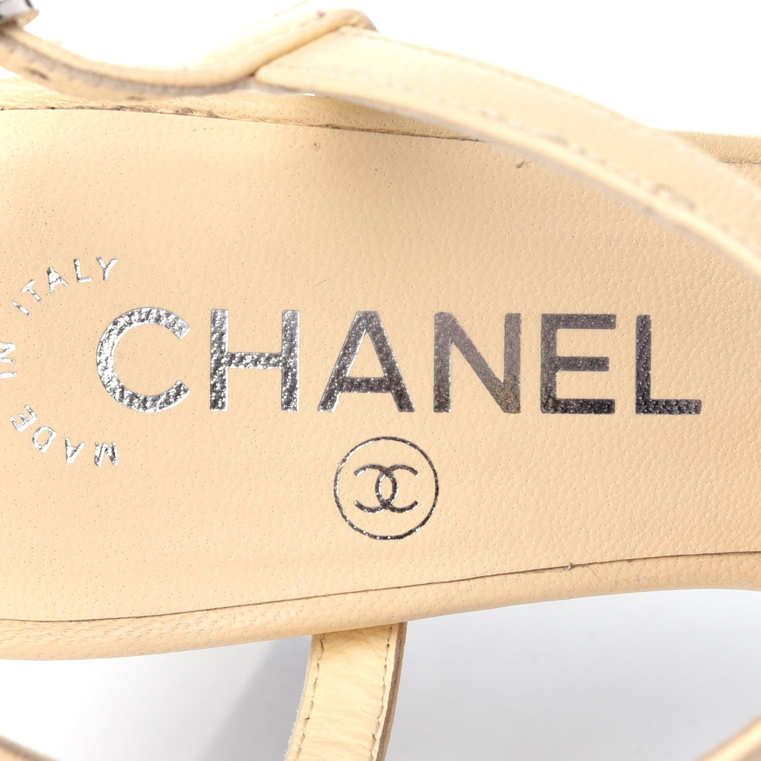 Chanel Lambskin Pearl Sandals 36.5 Beige Clair 8 of 13