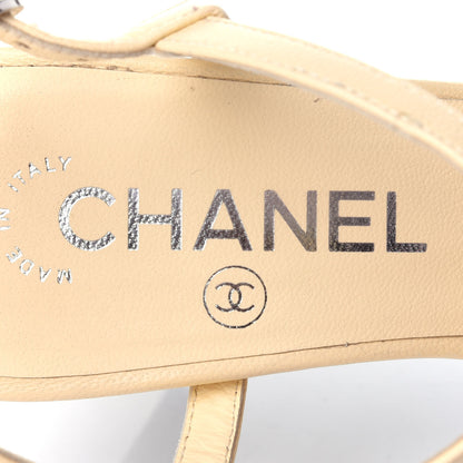 Chanel Lambskin Pearl Sandals 36.5 Beige Clair 8 of 13