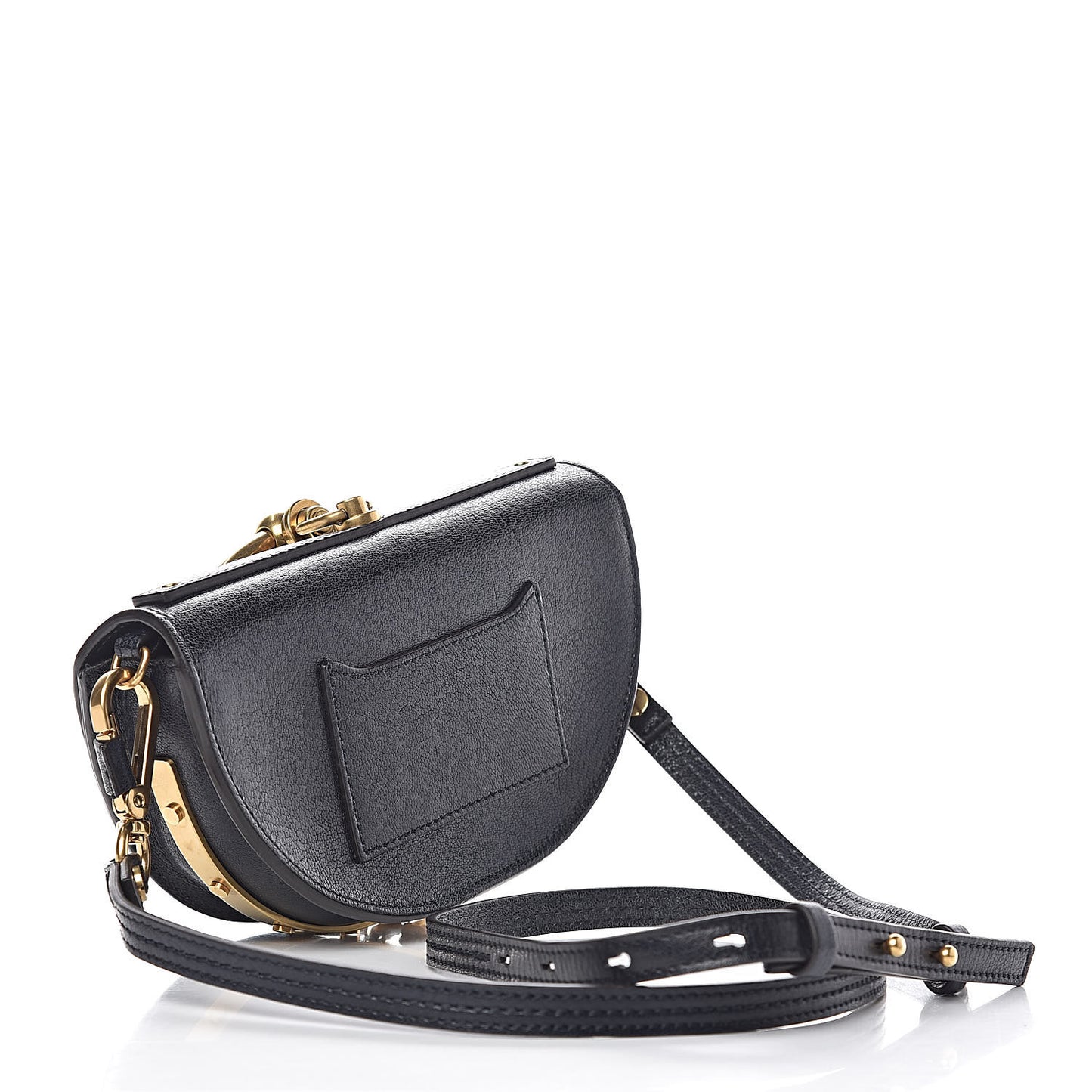 Calfskin Small Nile Bracelet Minaudiere Bag Black