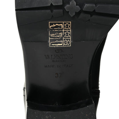 Valentino Garavani Calfskin Rockstud 30mm Biker Boots 37 Black 7 of 16