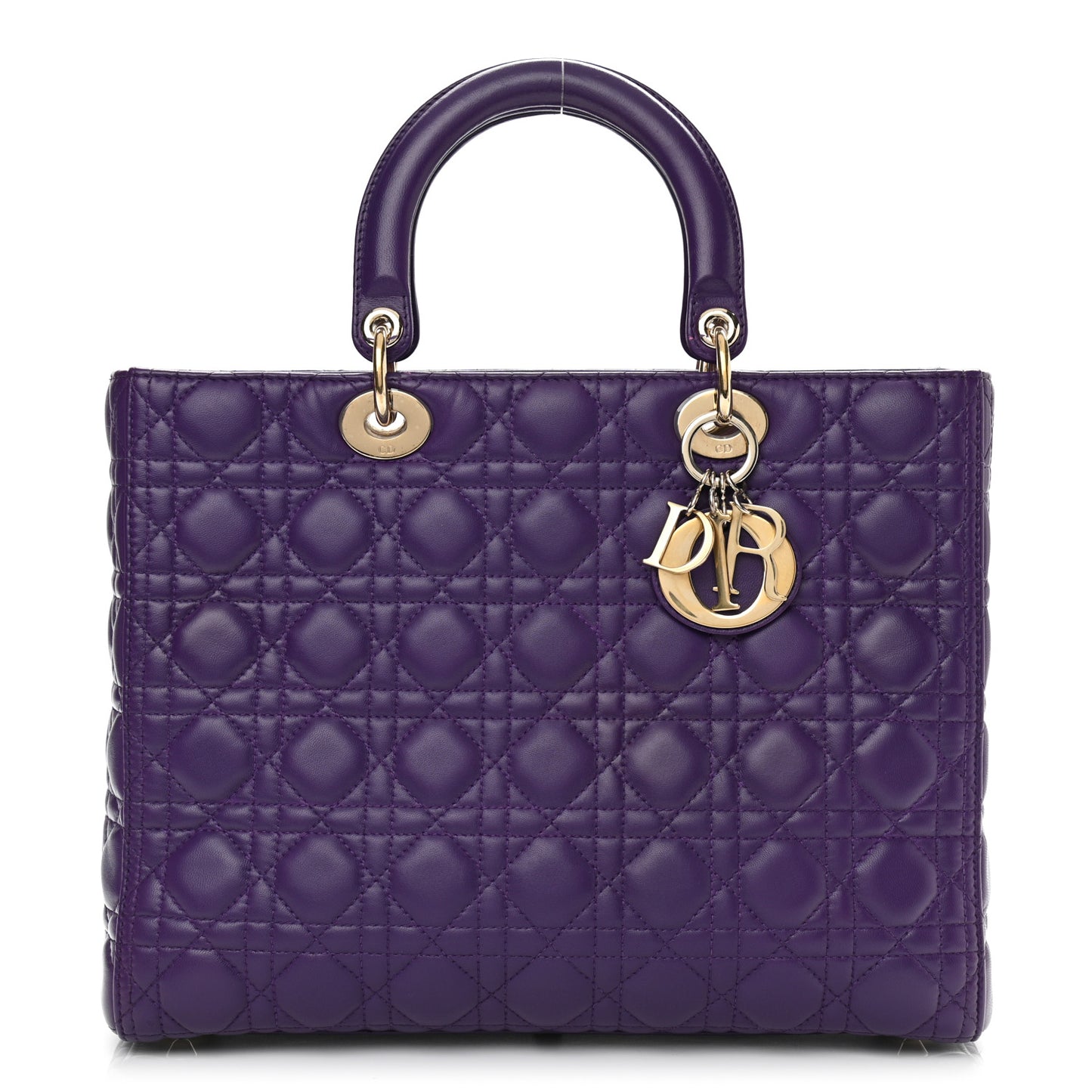 Lambskin Cannage Large Lady Dior Purple