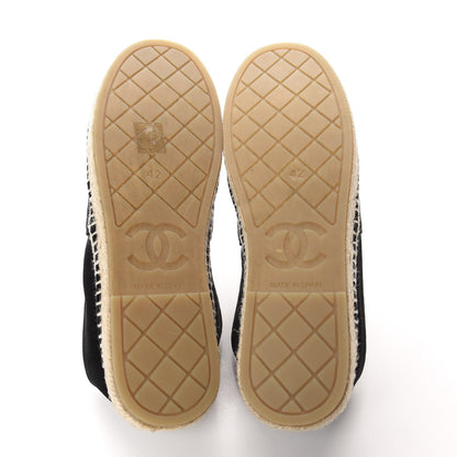 Chanel Velvet Logo Espadrilles 42 Black 6 of 9