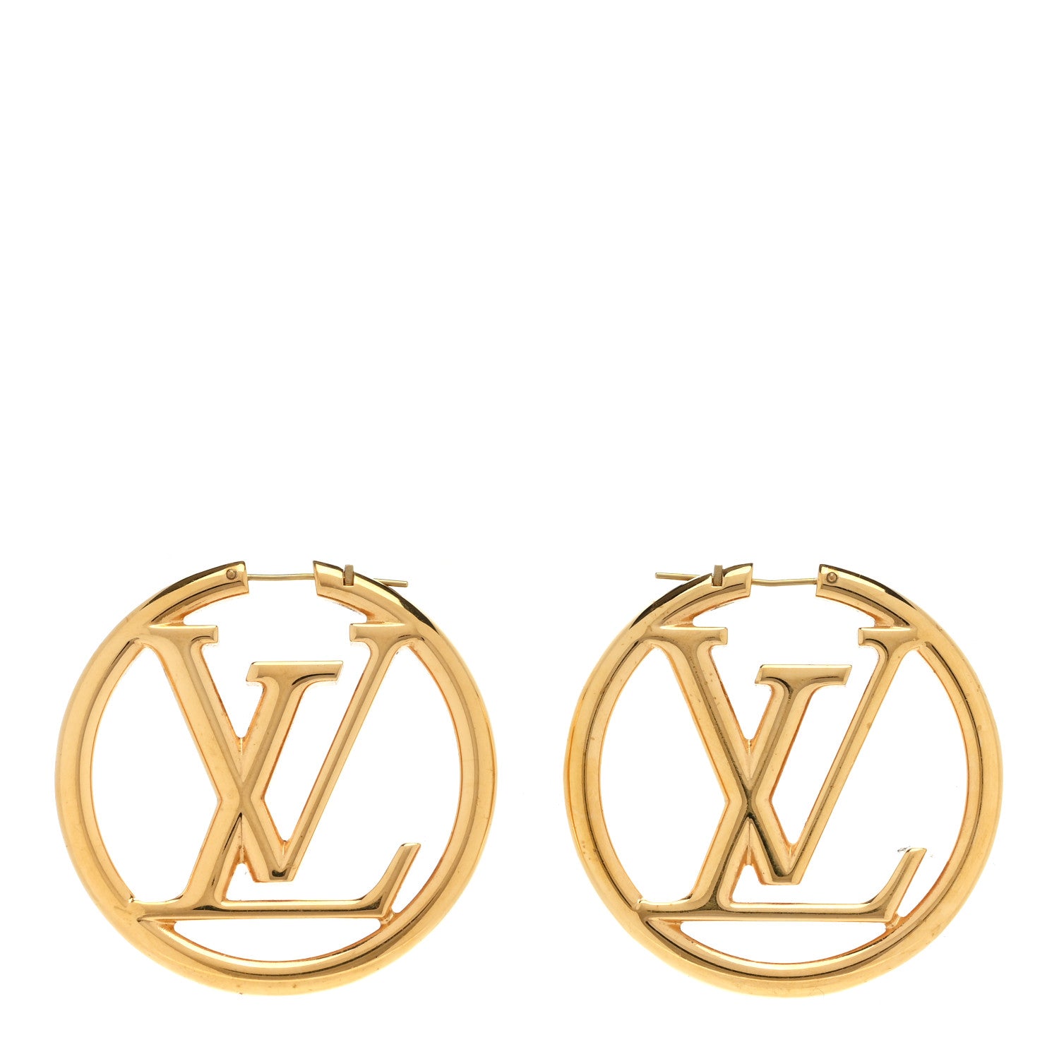 Louis Vuitton Metal Louise Hoop Earrings Gold 3 of 4