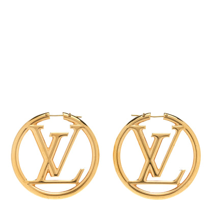 Louis Vuitton Metal Louise Hoop Earrings Gold 3 of 4