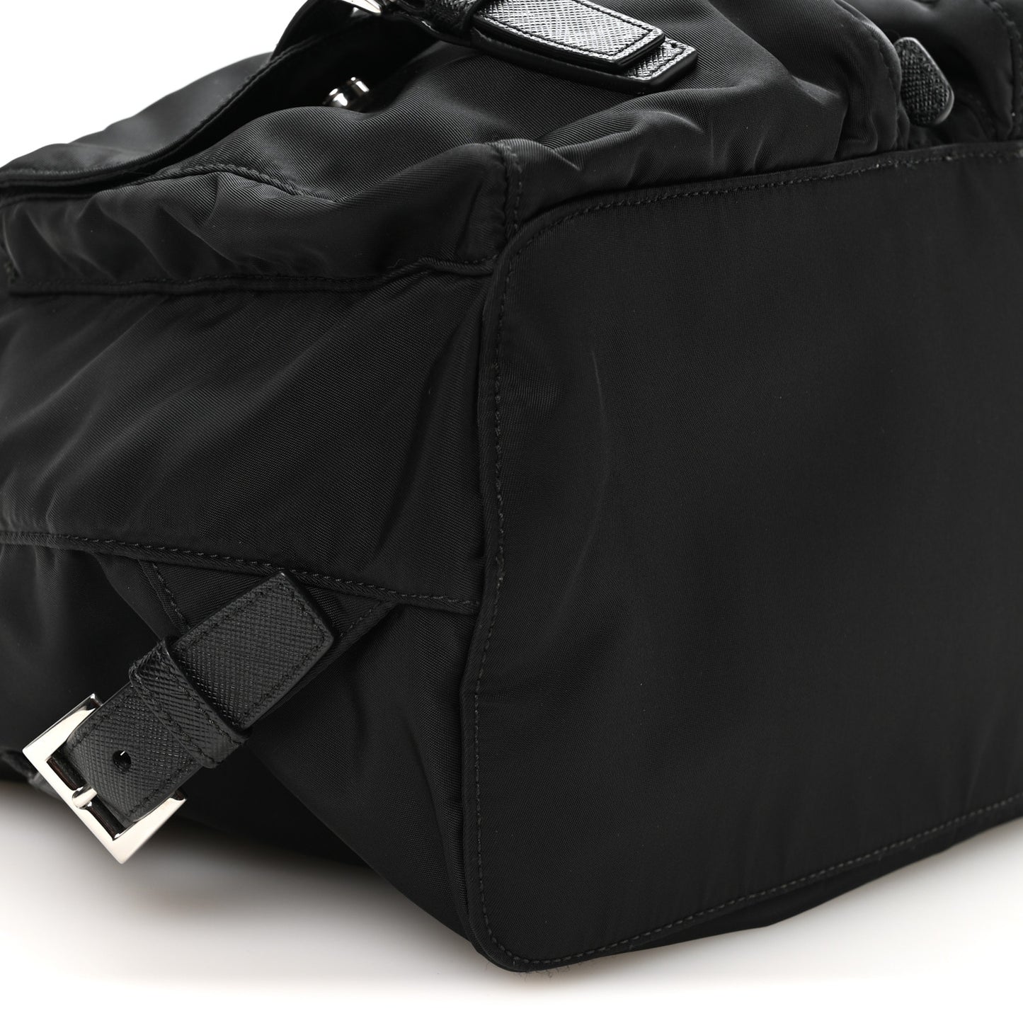 Re-Nylon Vela Saffiano Medium Backpack Black