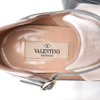 Valentino Garavani Patent Velvet T Bar Pumps 39 Grey Pink 10 of 12