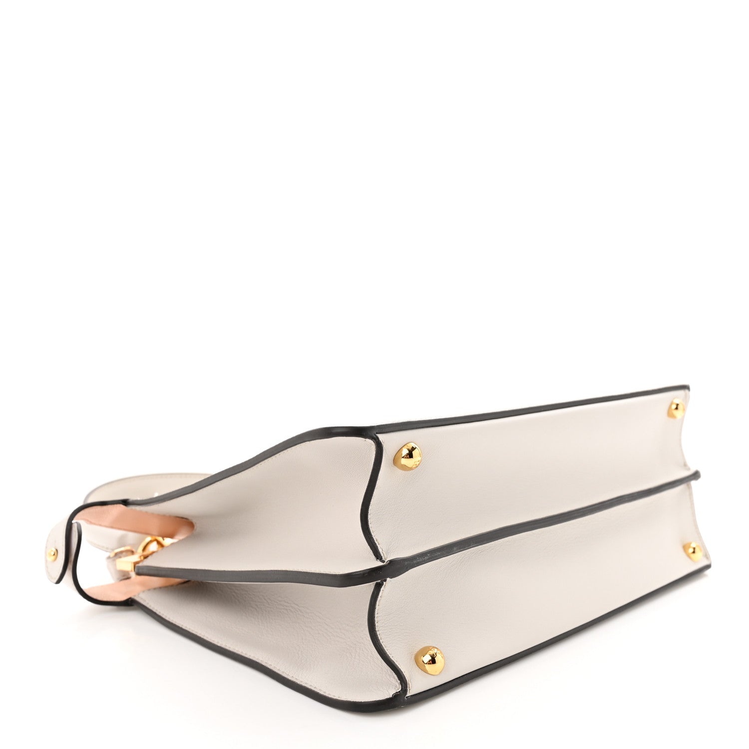 Fendi Vitello Seta Shiny Nappa Medium Peekaboo I SEE U Satchel Ghiaia Light Rose 4 of 14