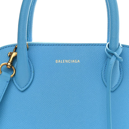 Balenciaga Signature Grained Calfskin Logo S Ville Top Handle Bag Bleu Turquoise 8 of 11