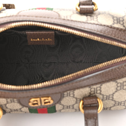 Gucci X BALENCIAGA BB Supreme Monogram Web Small Ophidia Boston Bag Beige New Acero 5 of 11