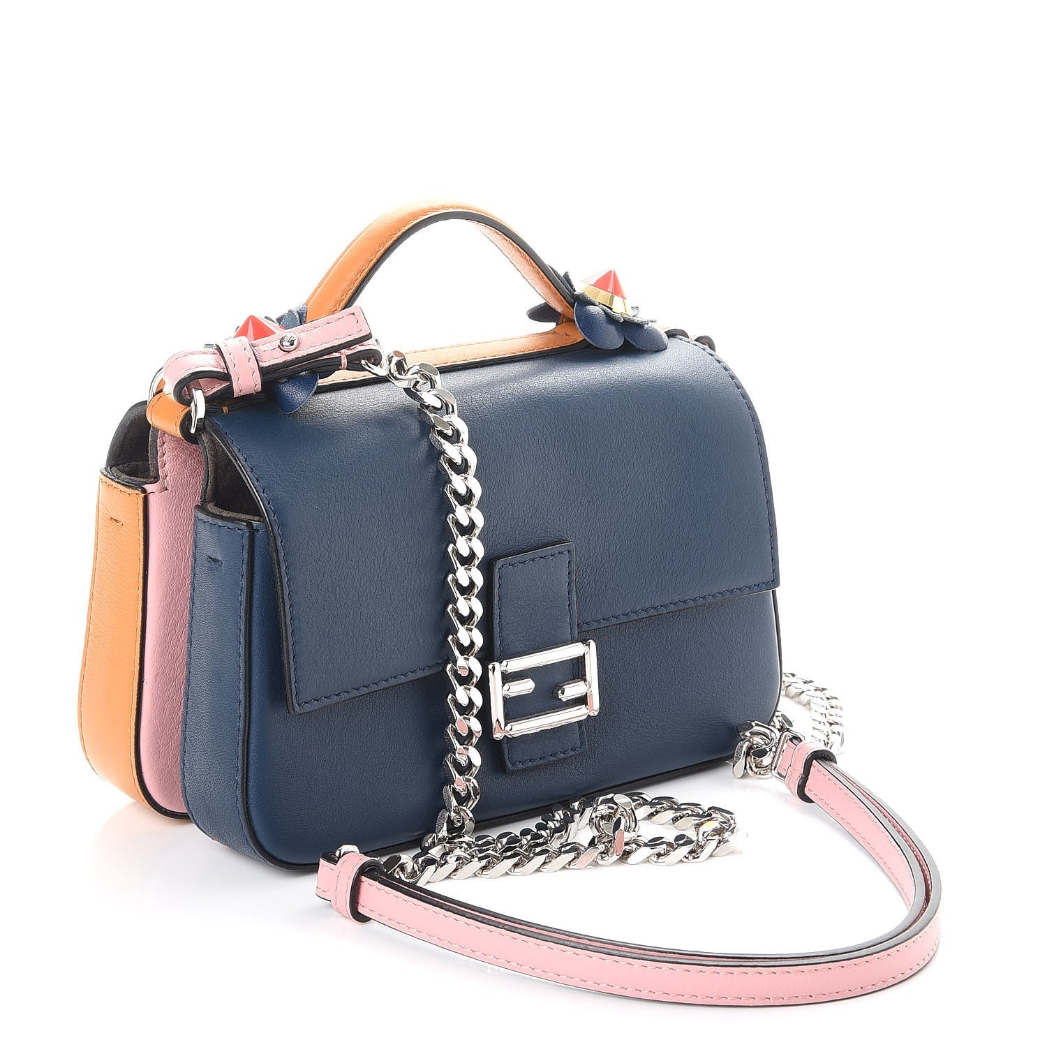 Fendi Vitello Dolce Nappa Flowerland Tri-Color Micro Double