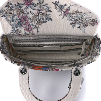 Christian Dior Canvas Embroidered Jardin D'Hive Medium Lady D-Lite Ecru Multicolor 5 of 11