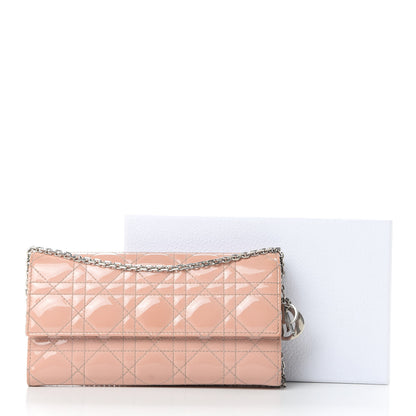 Christian Dior Patent Cannage Lady Dior Rendezvous Wallet On Chain Pink 20 of 20