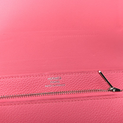 Hermes Evercolor Dogon Compact Wallet Rose Azalee 6 of 9