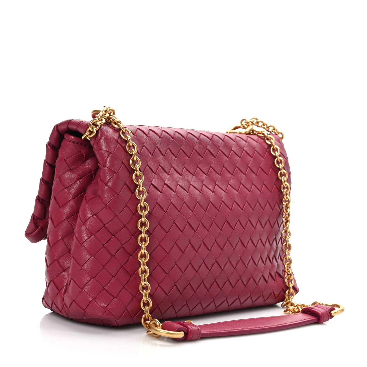Nappa Intrecciato Baby Olimpia Shoulder Bag China Red