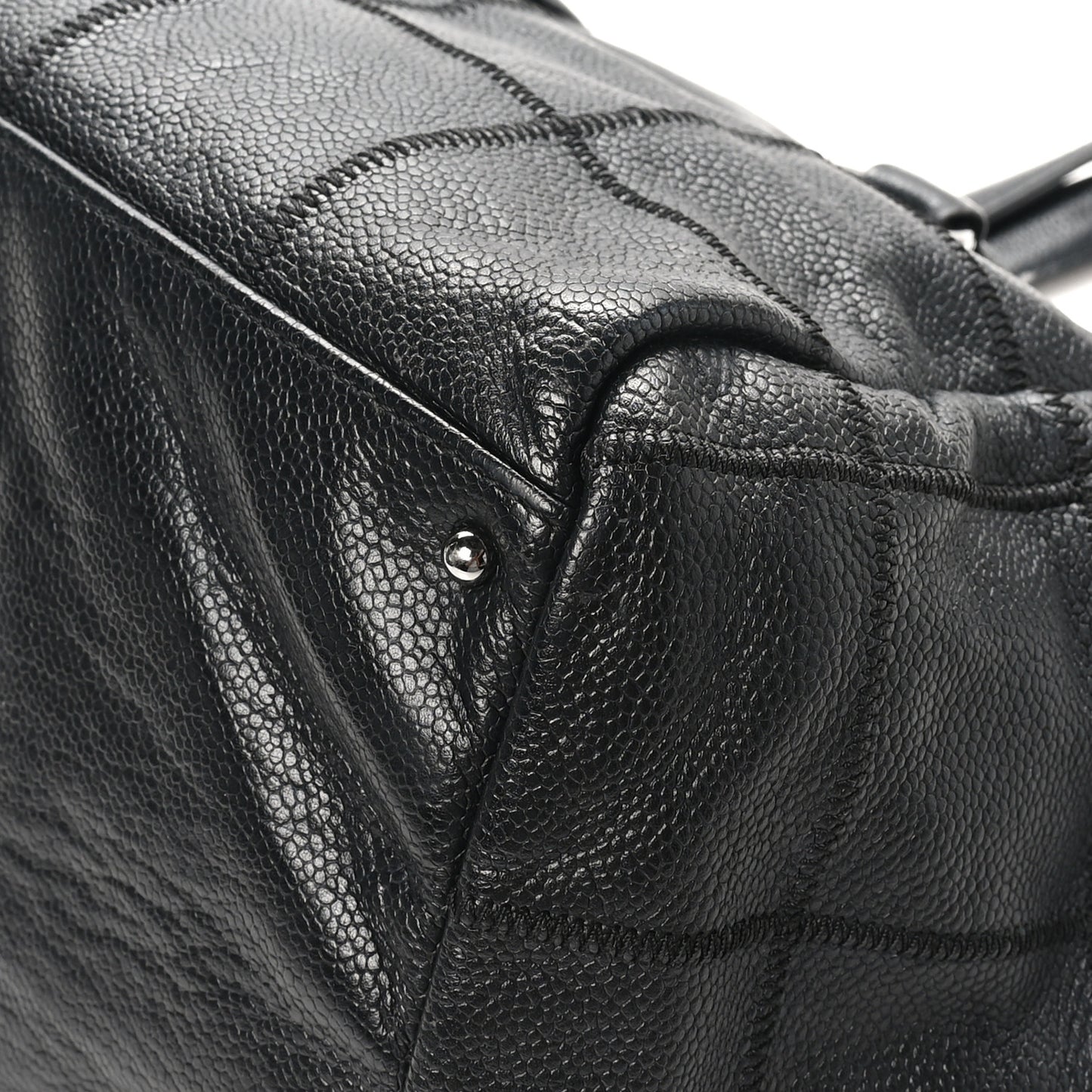 Caviar Square Stitched Bowler Black