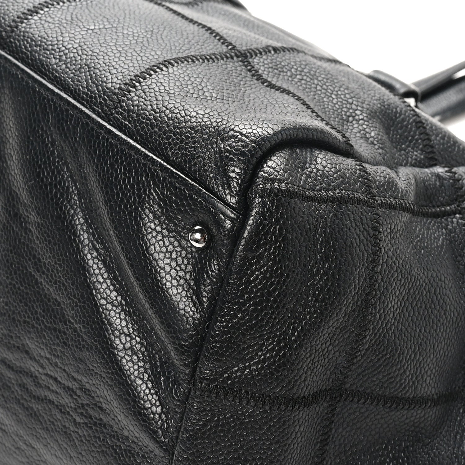 Chanel Caviar Square Stitched Bowler Black 10 of 12