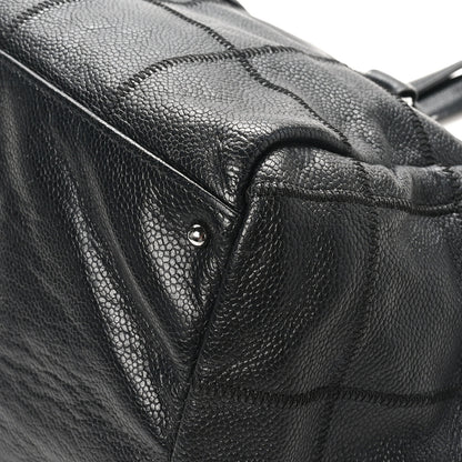 Chanel Caviar Square Stitched Bowler Black 10 of 12