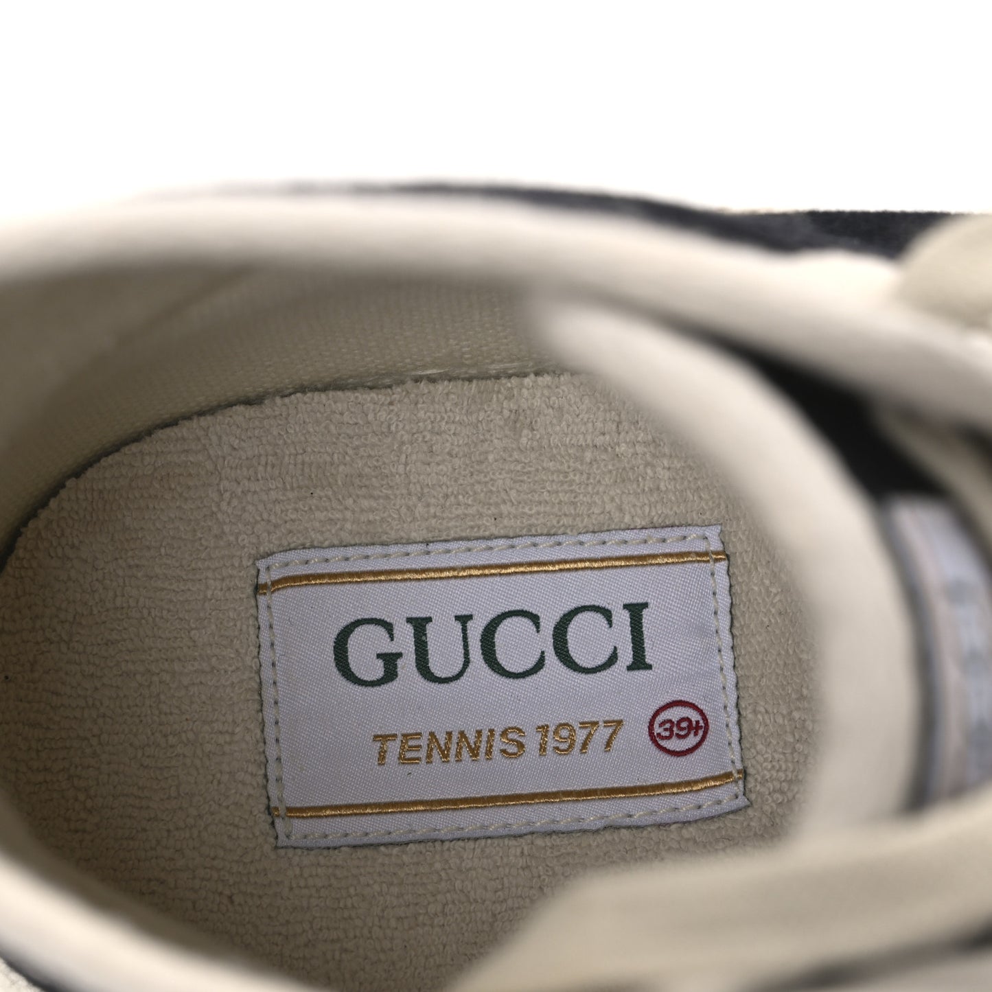 New Canvas GG Monogram Womens Tennis 1977 High Top 55mm Platform Sneakers 39.5 Black Mystic White