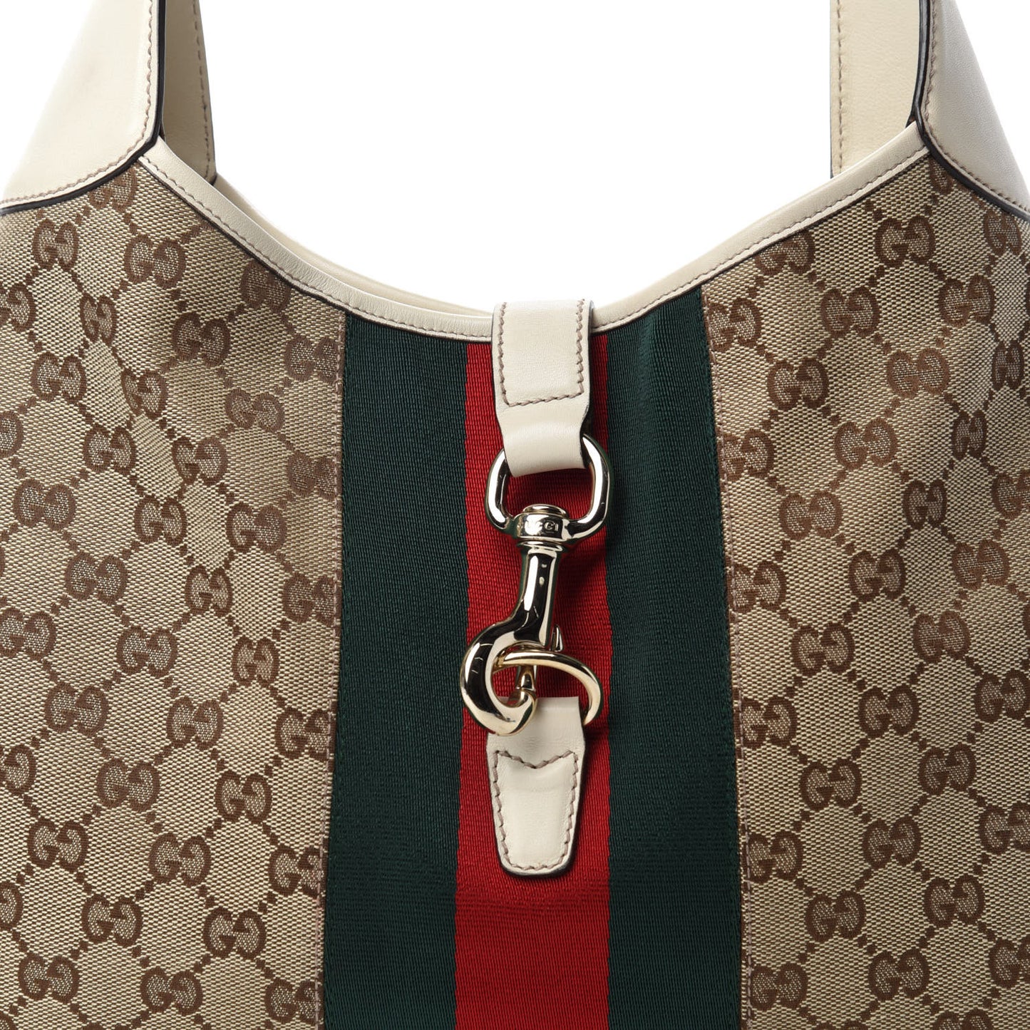 Monogram Web Jackie O Bouvier Hobo White