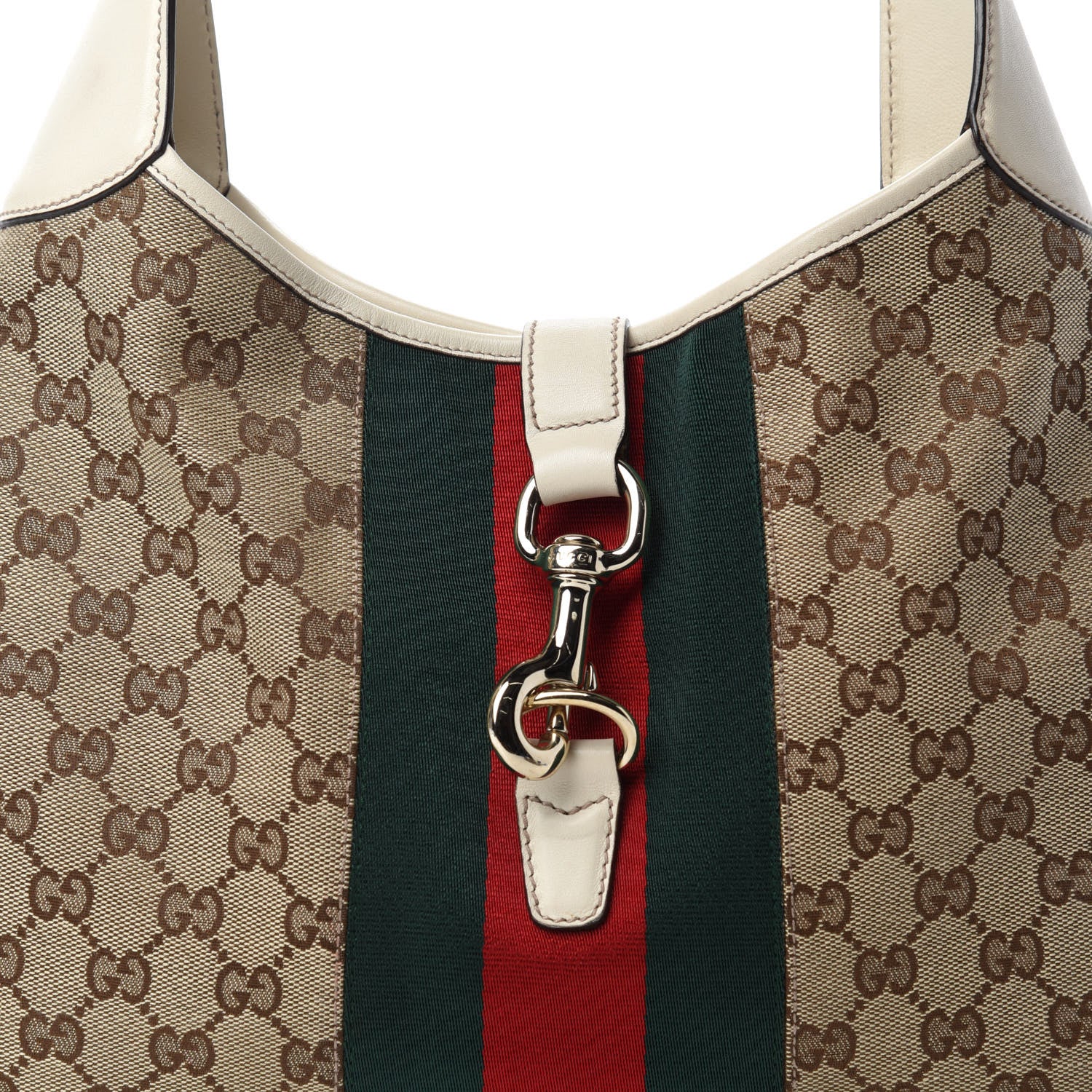 Gucci Monogram Web Jackie O Bouvier Hobo White 11 of 11