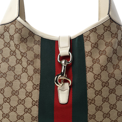 Gucci Monogram Web Jackie O Bouvier Hobo White 11 of 11