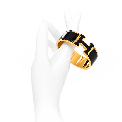 Hermes Enamel Wide Clic Clac H Bracelet PM Black 2 of 5