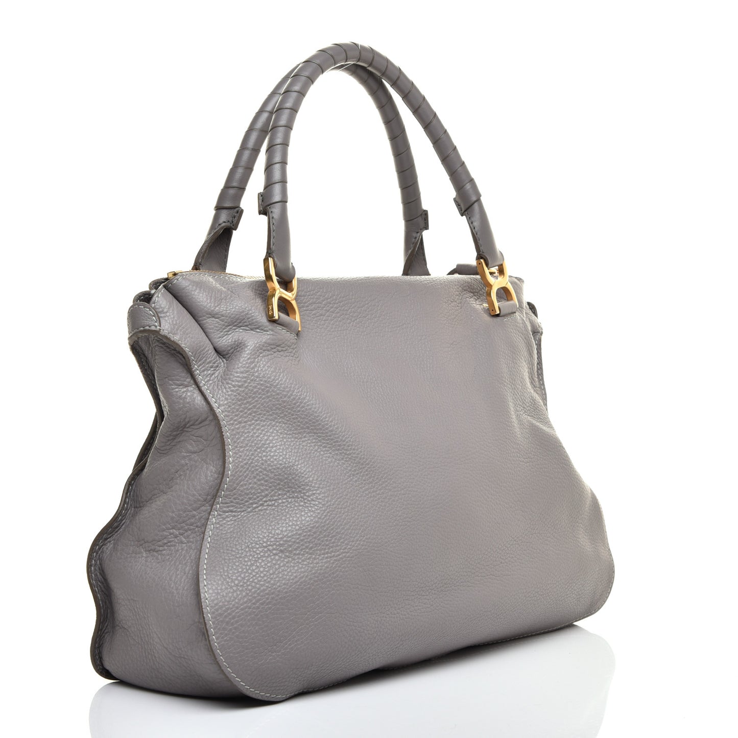 Calfskin Large Marcie Satchel Cashmere Grey