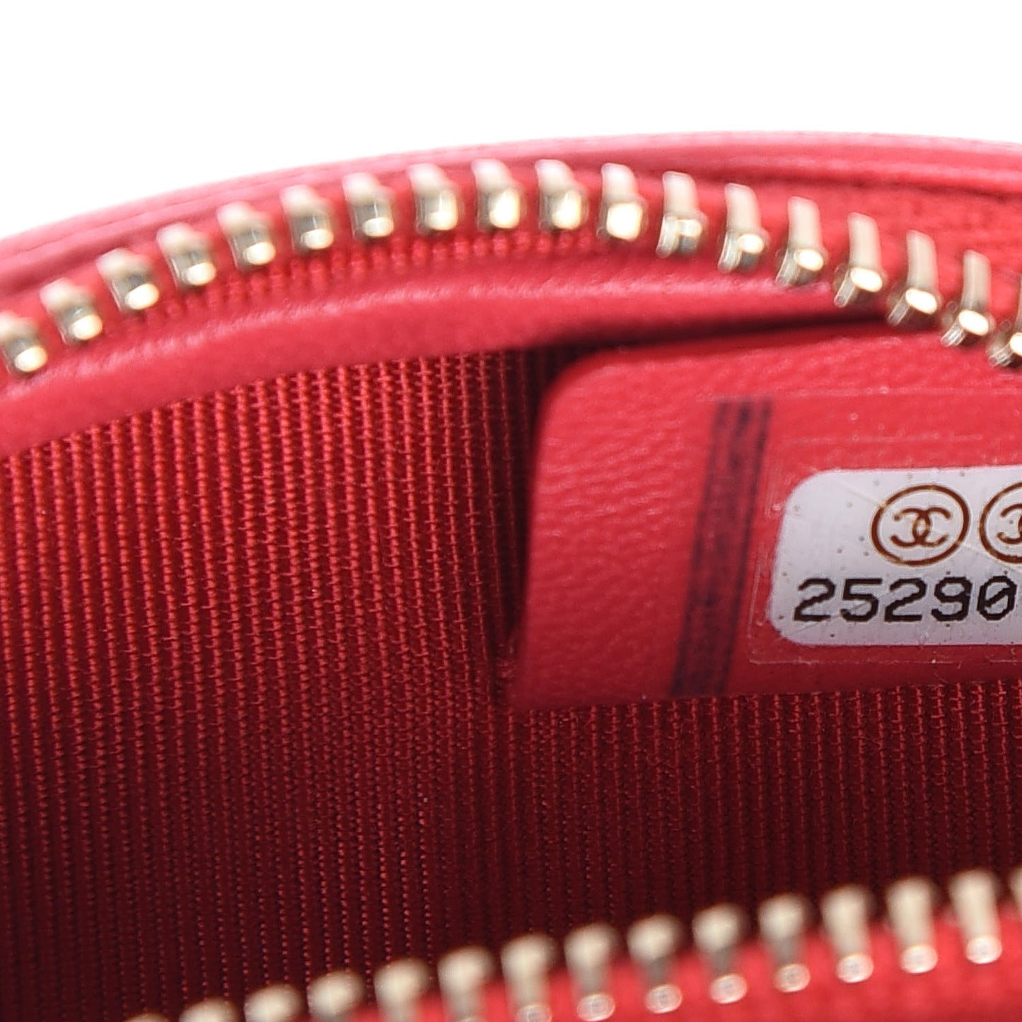 Lambskin Quilted Zip Around Classic Coin Purse Light Red