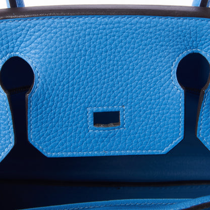 Hermes Taurillon Clemence Birkin 30 Bleu Paradis 19 of 30