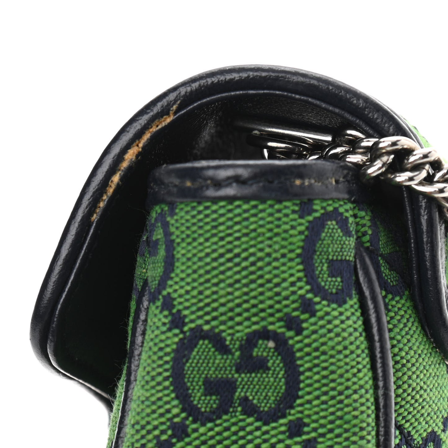 Monogram Multicolor Matelasse Diagonal Super Mini GG Marmont Shoulder Bag Green Blue