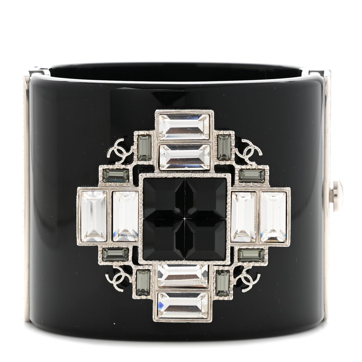 Resin Crystal CC Cross Cuff Black