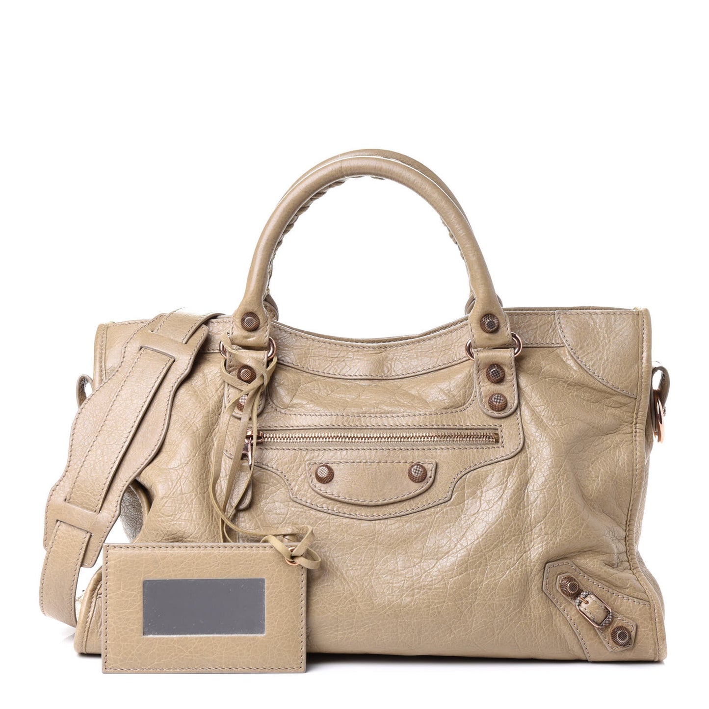 Agneau Giant 12 Rose Gold Hardware City Latte Beige