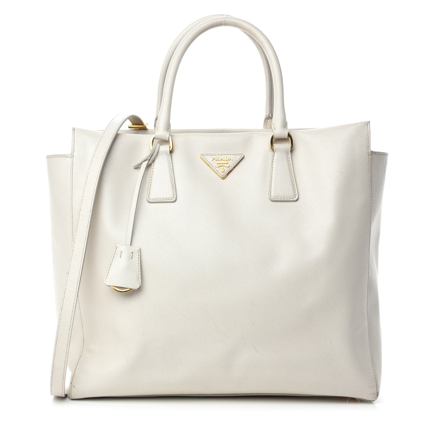 Saffiano Lux Double Handle Shopping Tote Talco