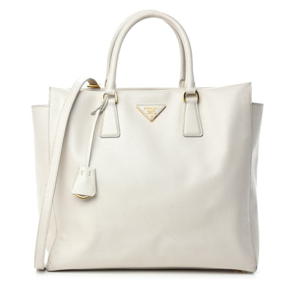 Prada Saffiano Lux Double Handle Shopping Tote Talco 1 of 14