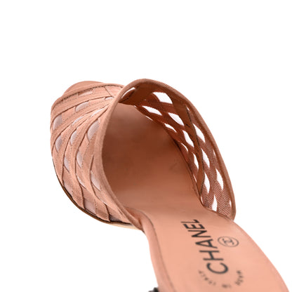 Chanel Mesh Grosgrain CC Mules 40 Beige Pink 13 of 14
