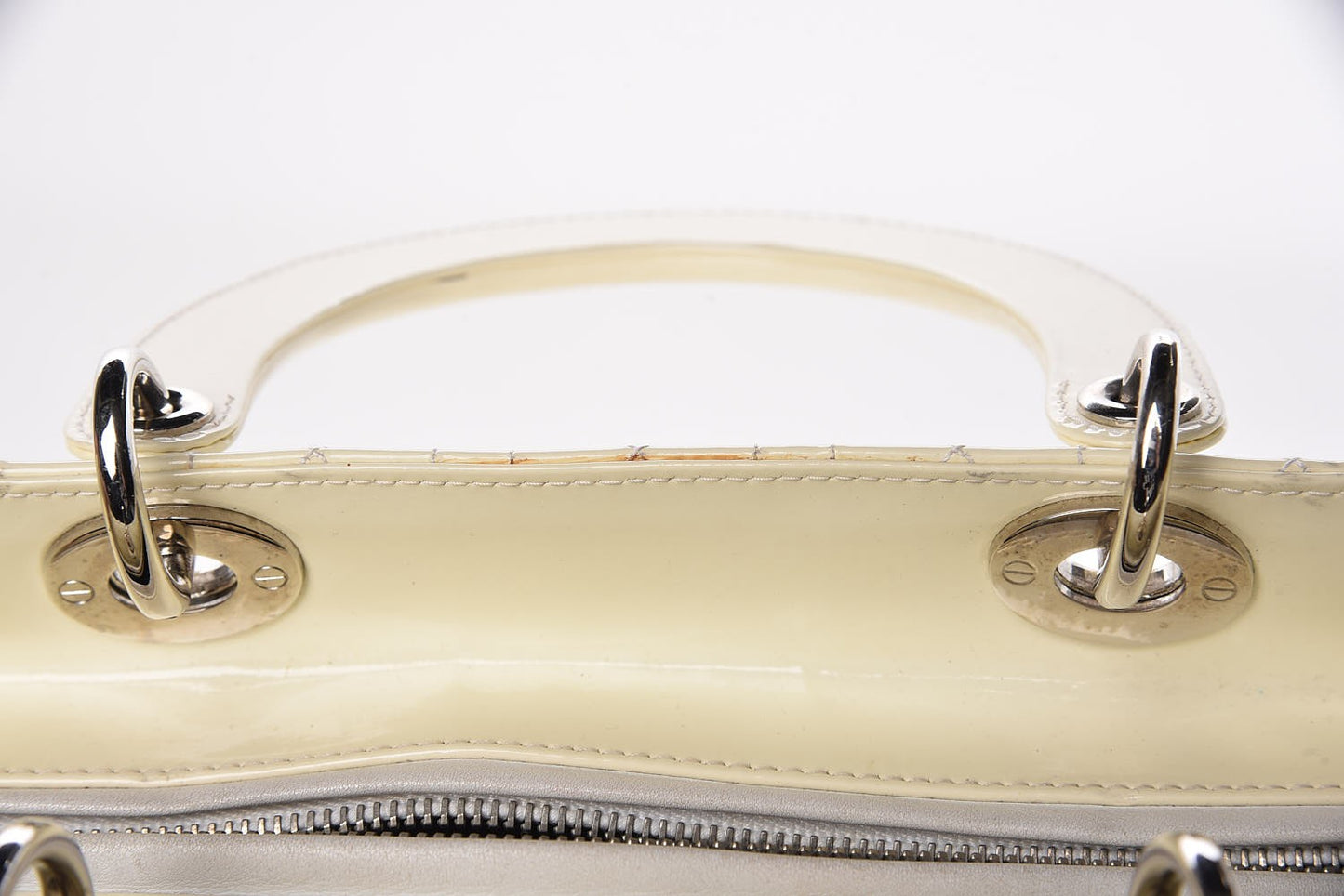 Patent Cannage Large Lady Dior White