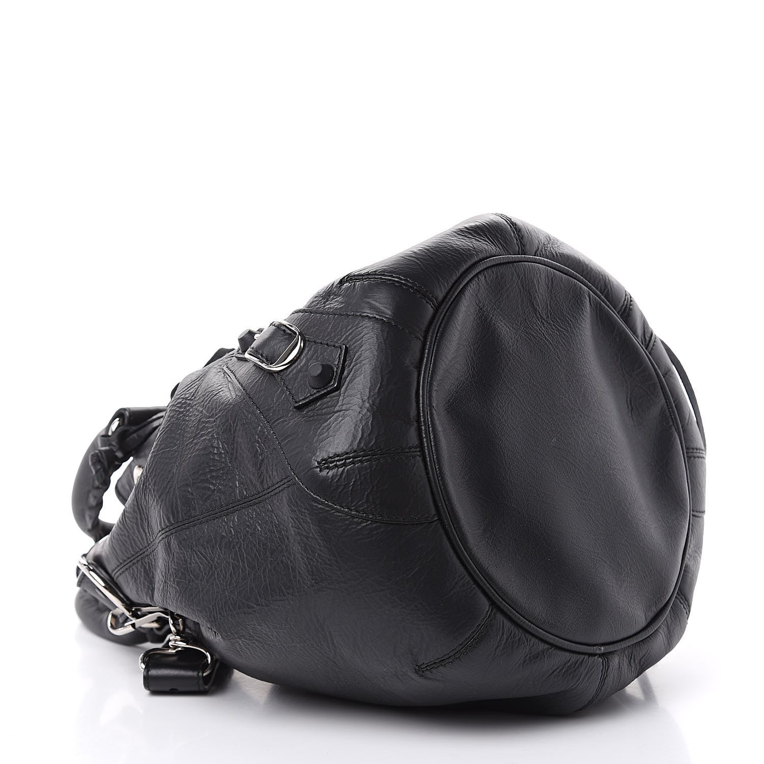 Balenciaga Matte Goatskin Rubber Covered Classic Hardware Mini Pompon Black 4 of 10