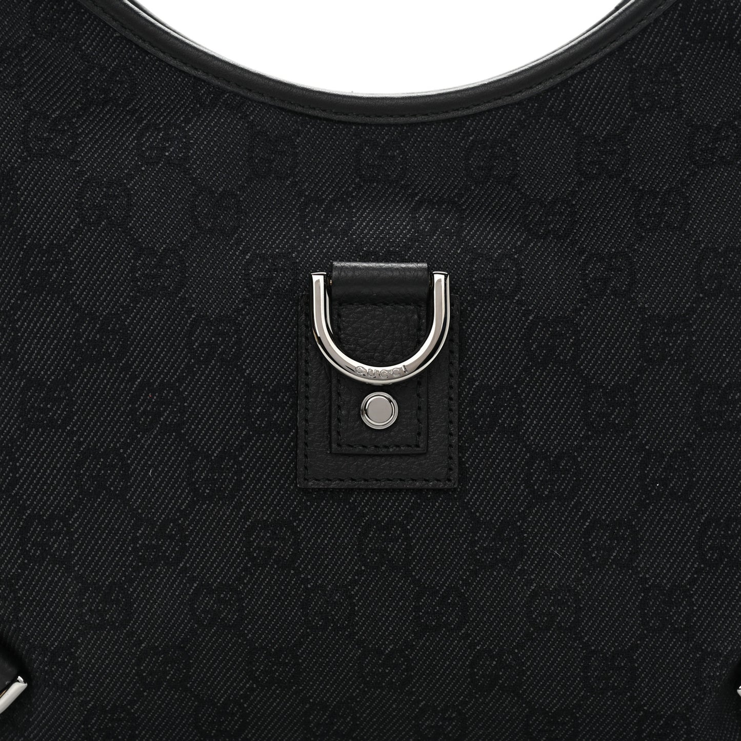Denim Monogram Abbey D Ring Hobo Black