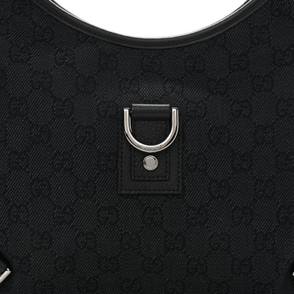 Gucci Denim Monogram Abbey D Ring Hobo Black 8 of 10