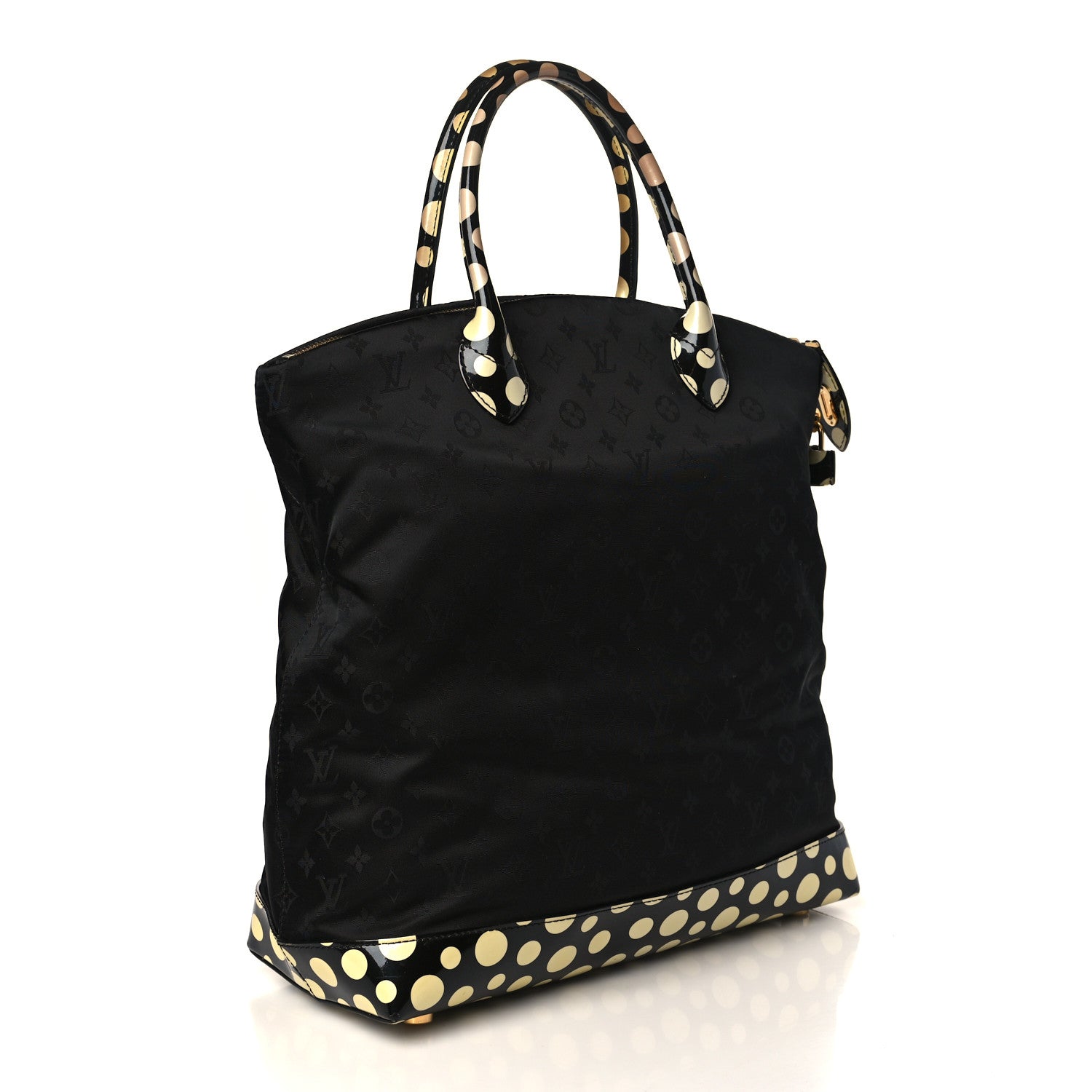 Louis Vuitton Nylon Kusama Infinity Dots Lockit Vertical MM Black White 2 of 8