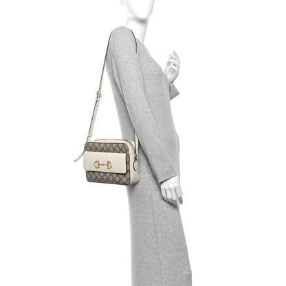 Gucci GG Supreme Monogram Small Horsebit 1955 Shoulder Bag Beige Mystic White 2 of 12