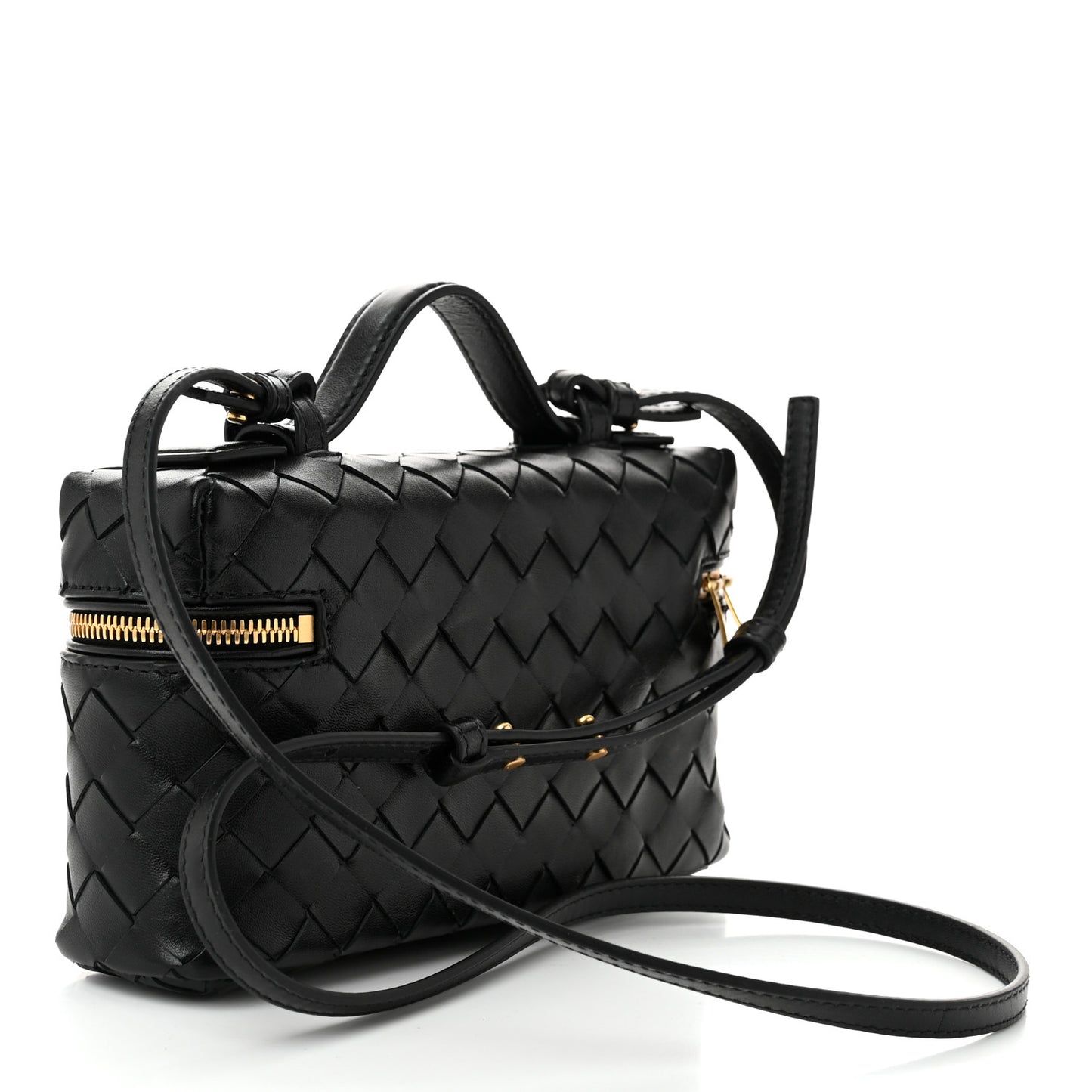 Calfskin Intrecciato Bang Bang Vanity Case Black