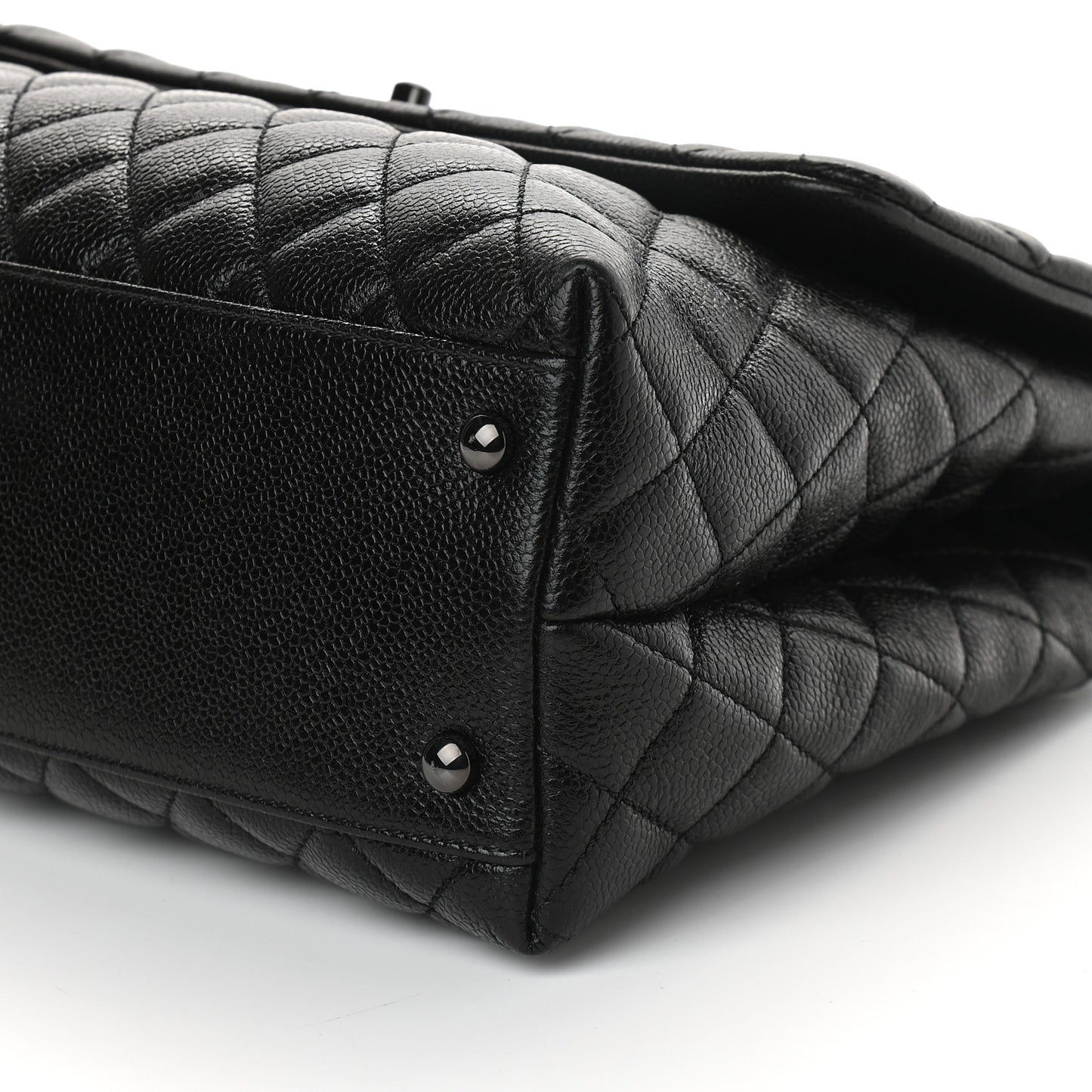 Caviar Quilted Medium Coco Handle Flap So Black