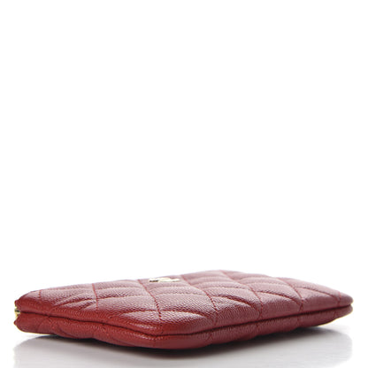 Chanel Caviar Quilted Small Cosmetic Case Dark Red 4 of 8