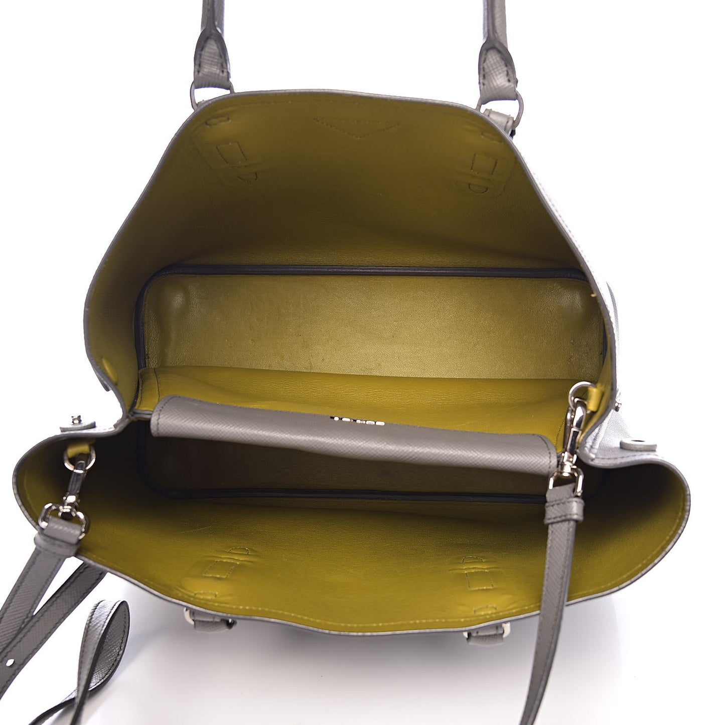 Saffiano Cuir Medium Double Handle Tote Marmo Salvia