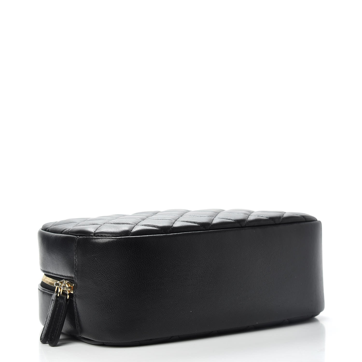 Chanel Lambskin Quilted Medium Curvy Pouch Cosmetic Case Black 4 of 7