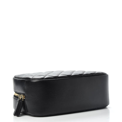 Chanel Lambskin Quilted Medium Curvy Pouch Cosmetic Case Black 4 of 7