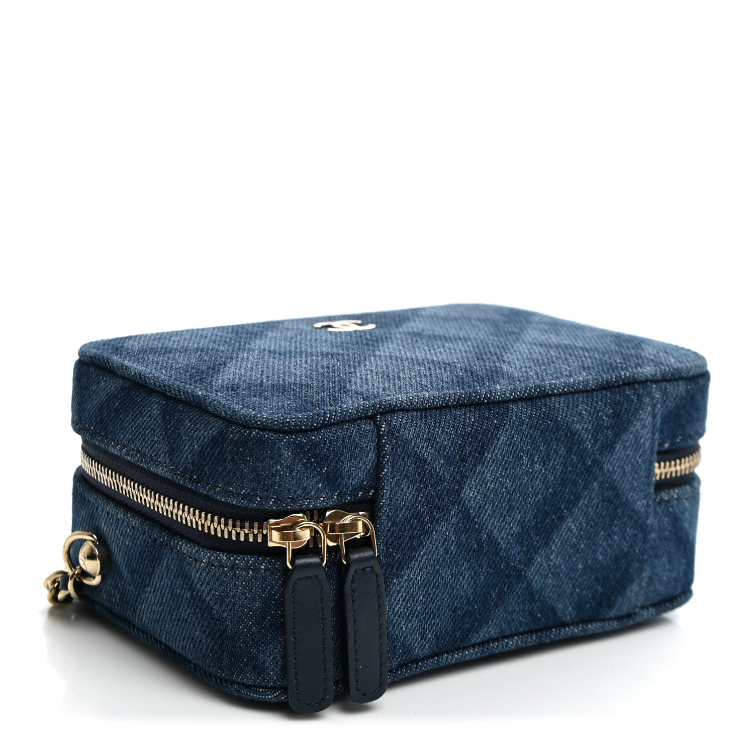 Chanel Printed Denim CC Camera Case Blue 3 of 9