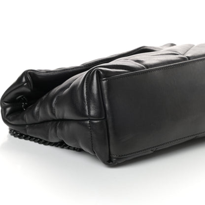 Saint Laurent Lambskin Quilted Small Loulou Puffer Monogram Chain Satchel Black 9 of 10